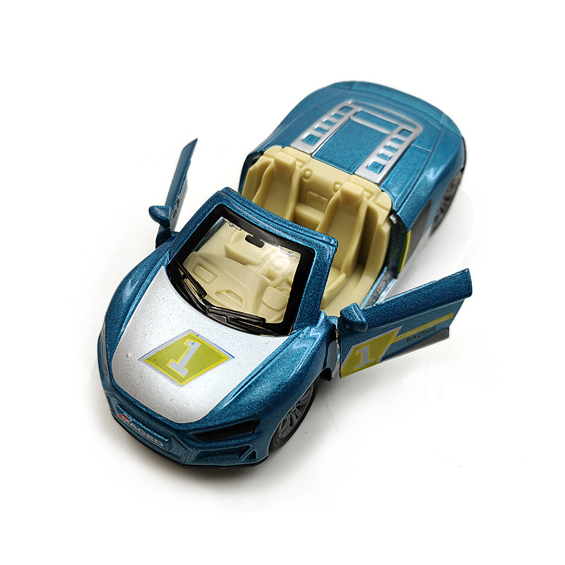 Unisex 1 46 Scale Alloy Toys Simulation Rebound Racing Cars Model with Opening Doors