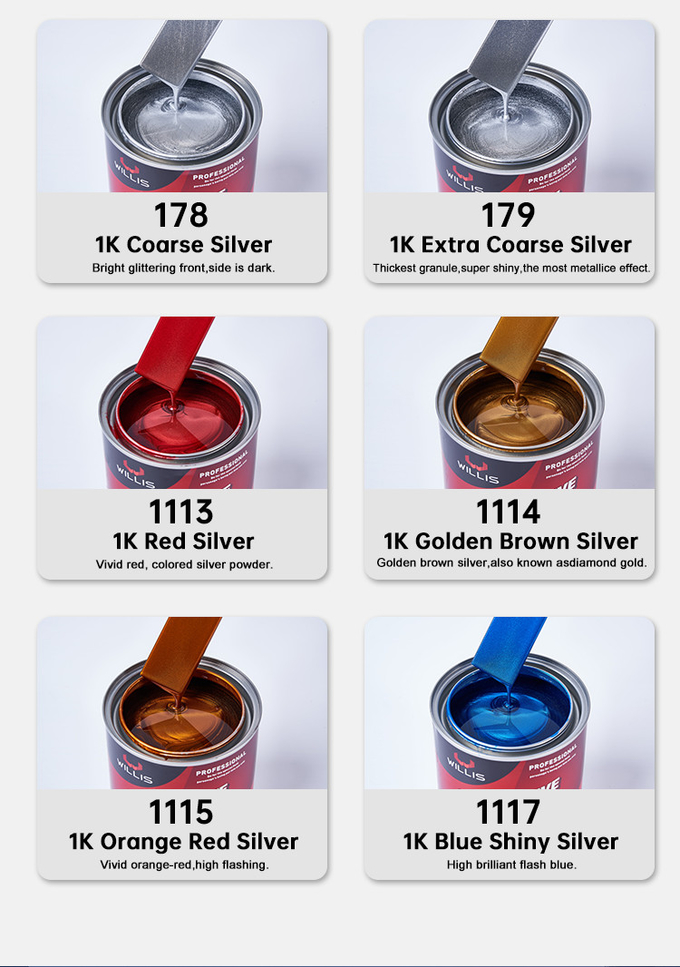 Mixed Blue Shining Silver Metallic Automotive Paint Heat Resistant Silver Pigment Acrylic Lacquer Spray Paint 10