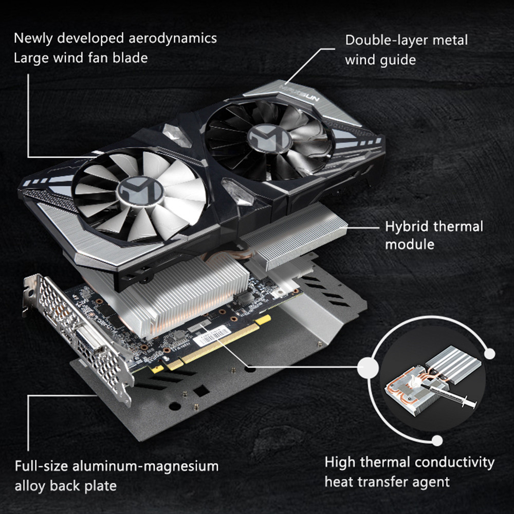 RTX 2060 Terminator MAXSUN Graphic Card 6G NVIDIA PCI EXPRESS 3.0 16X