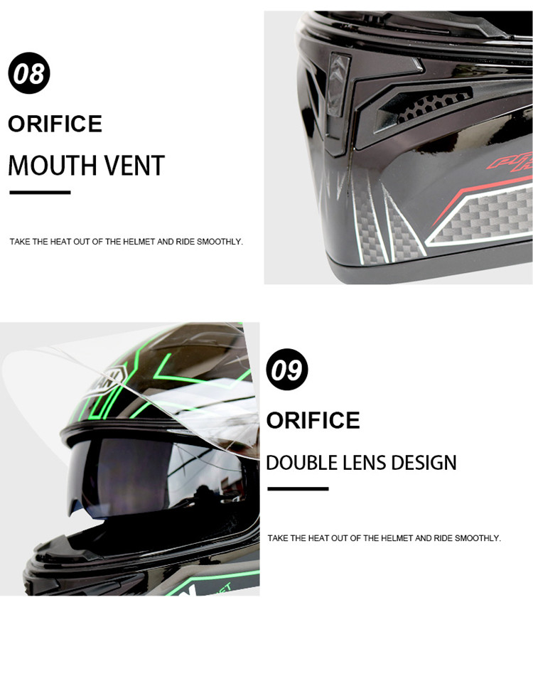 Hot sale double lenses full face bluetooth motorcycle helmet full face motorcycle helmets