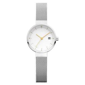China Women Silver Stainless Steel Watch Mineral Crystal 3 ATM Water Resistant wholesale