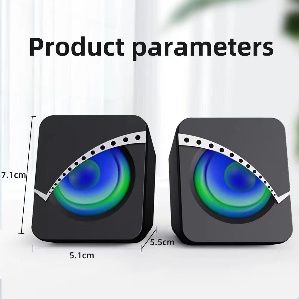 OEM 2 X 3W Black 2.0 PC Speakers Fullband Frequency For Home Office