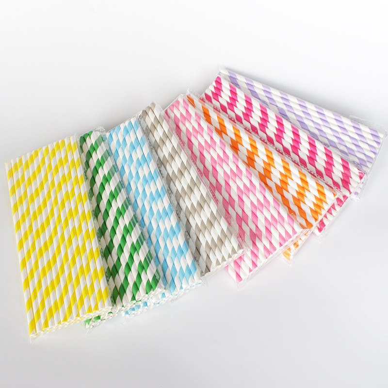 Food Grade Recyclable Biodegradable Paper Straws Printed Eco Friendly