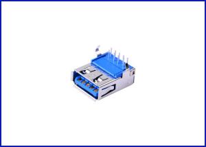 China USB 3.0 A type Pin type Bend your feet male connector blue Brass material wholesale