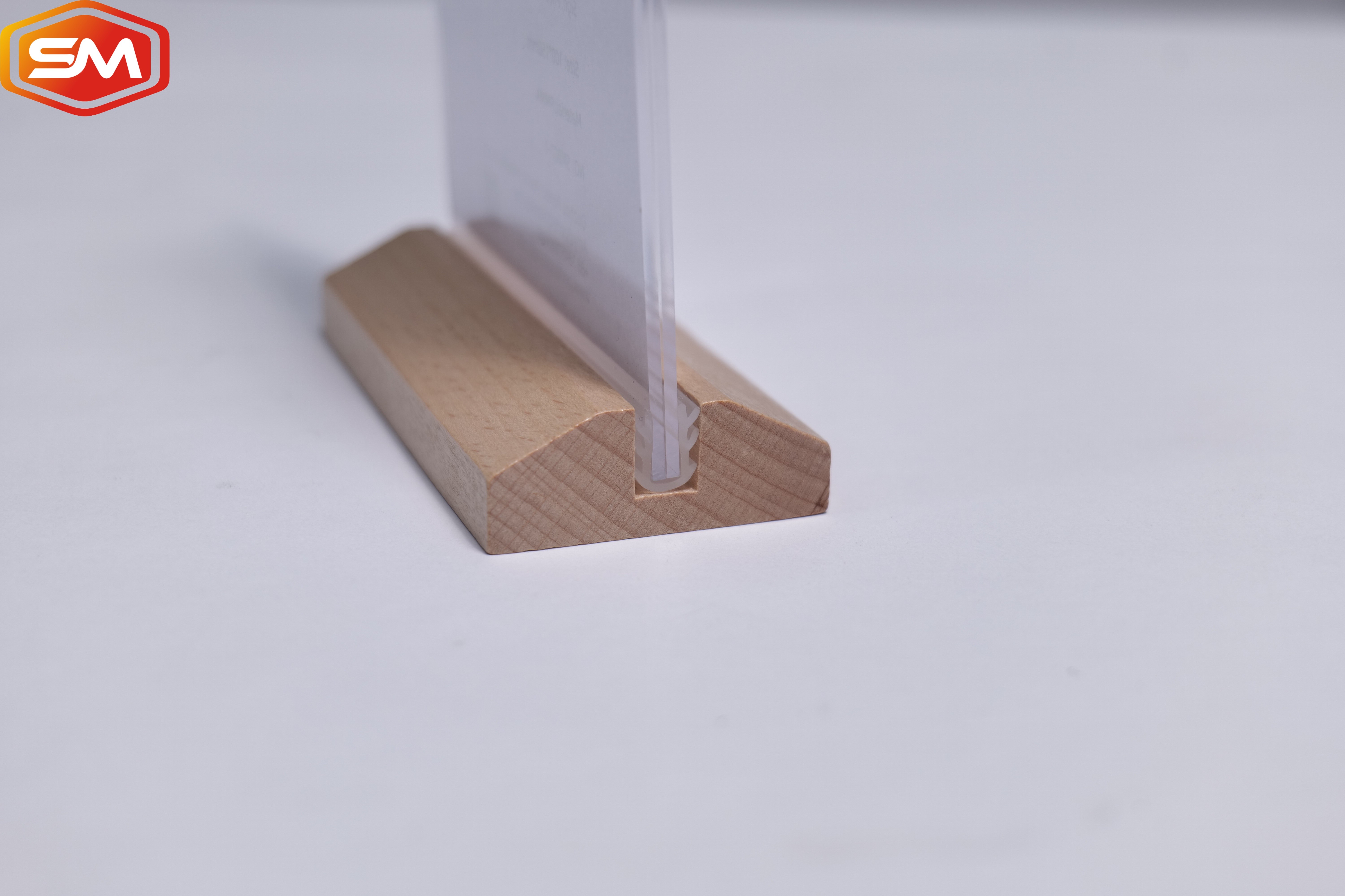 T Shape Triangular Wooden Base Acrylic Block Photo Frame Acrylic Photo Holders