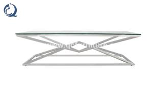China Glass Top 200x45x45cm Stainless Steel TV Stand For Living Home wholesale