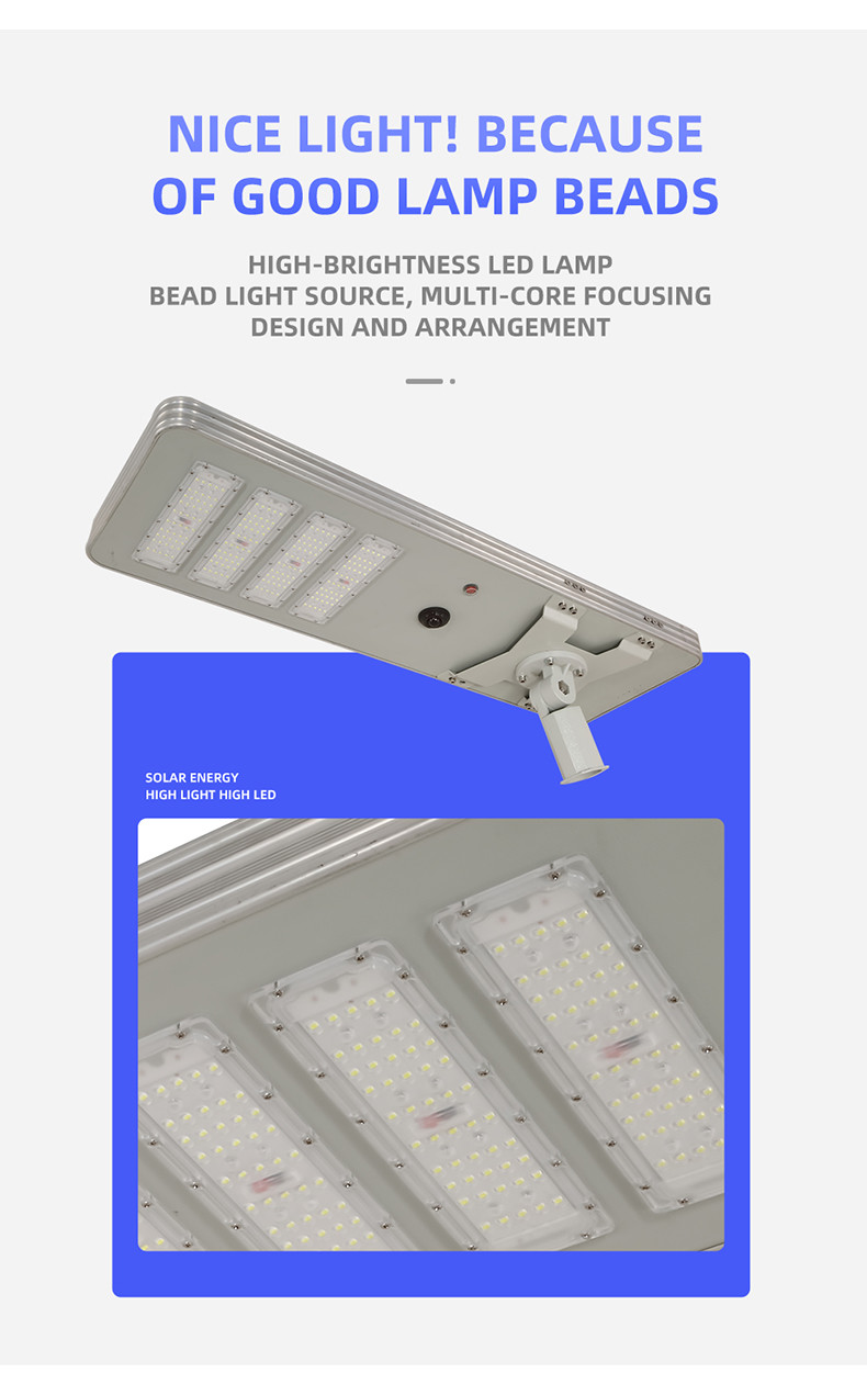 All In One Solar Street Courtyard Light Manufacturer Round Corner 3 Heads 150W 715x350x60mm
