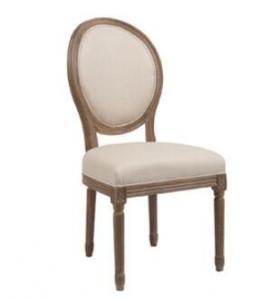 China Stackable French Furniture Dining Room Chairs , Linen Fabric Solid Wood Dining Chairs wholesale