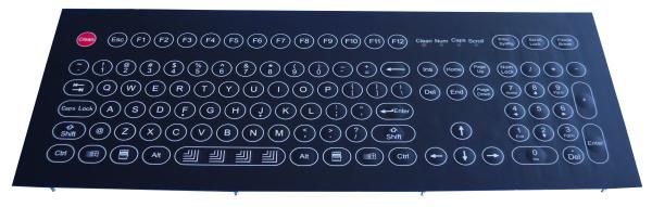 Compact IP65 waterproof Industrial Membrane Keyboard / washable computer