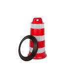 Highly Visible 36inch Orange Plastic Traffic Safety Barrel With Rubber Base
