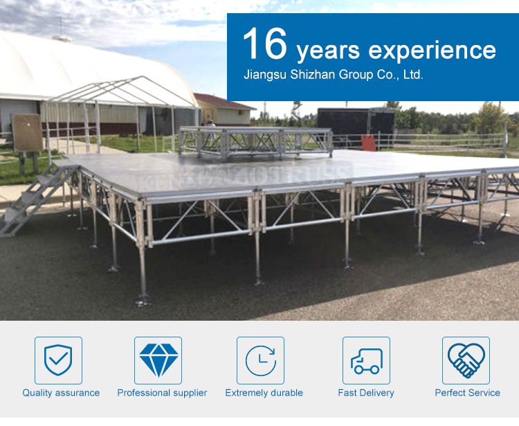 Aluminum Adjustable Portable 4x4 Acrylic Outdoor Music Stage