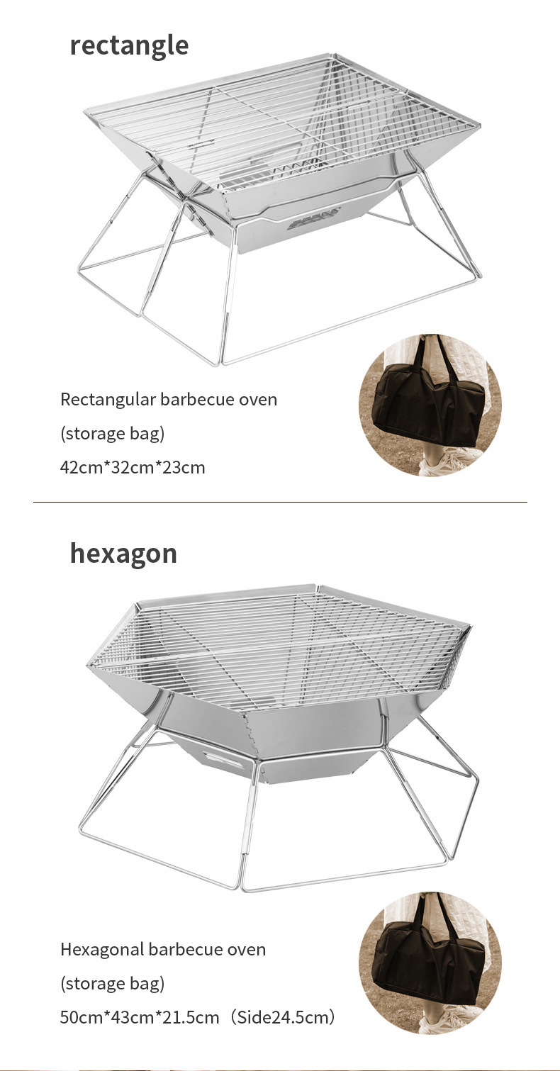 Portable Stainless Steel Camping BBQ Grill