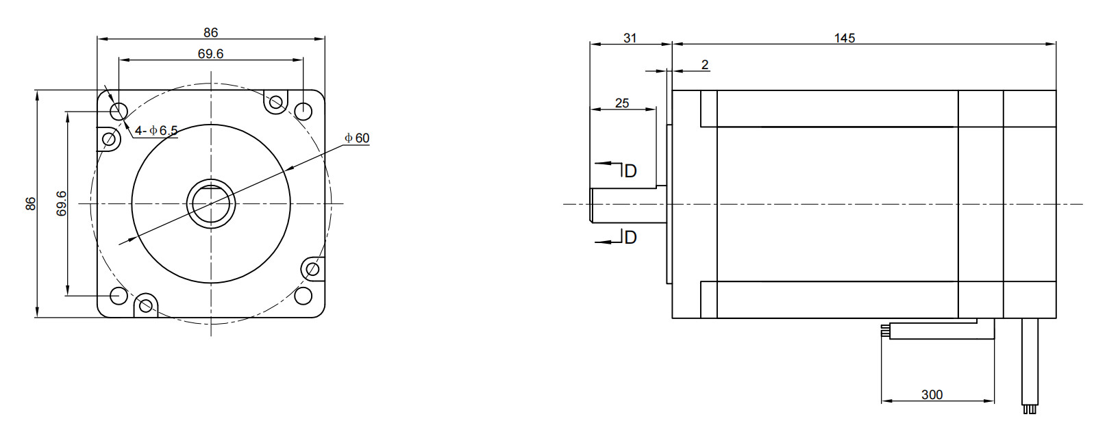 Automotive Electric BLDC Motor W8680 Brushless High Torque