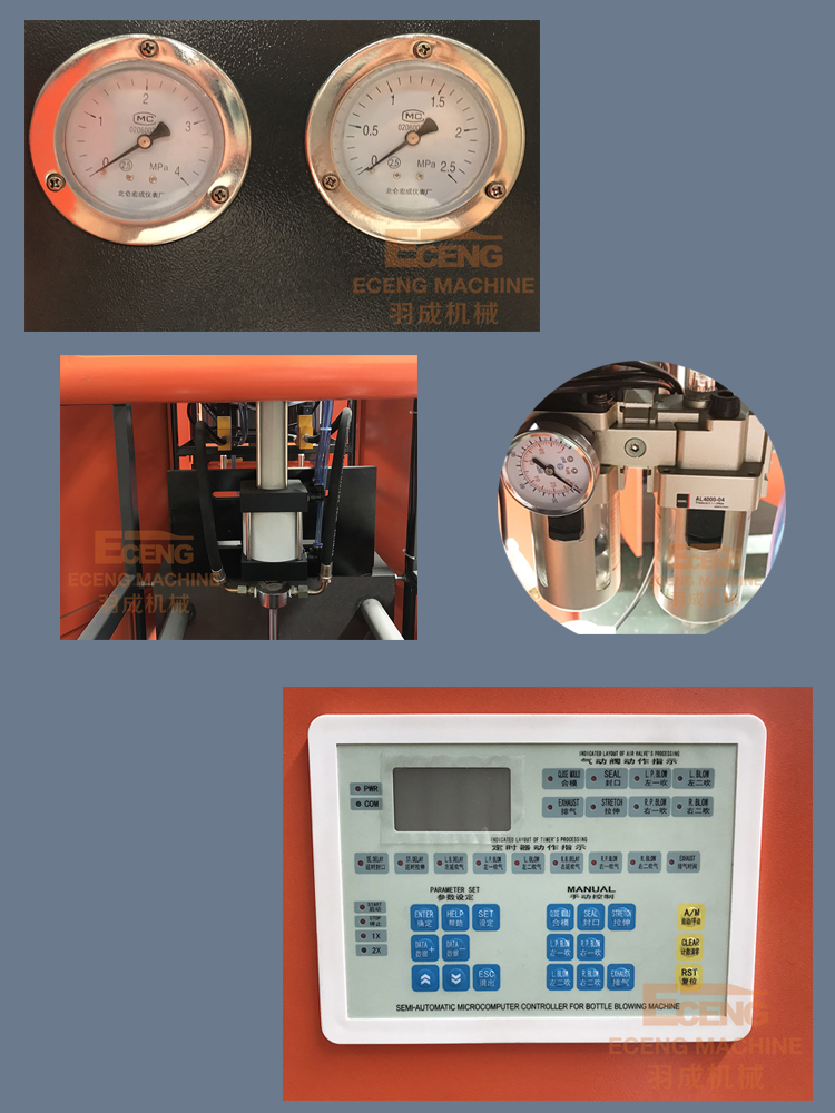 16KW Semi Auto Bottle Blowing Machine 200ml 500ml 1 Litre Blow Moulding