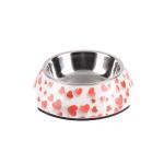 Customized Pattern Pet Food Feeder Melamine / Stainless Steel Material