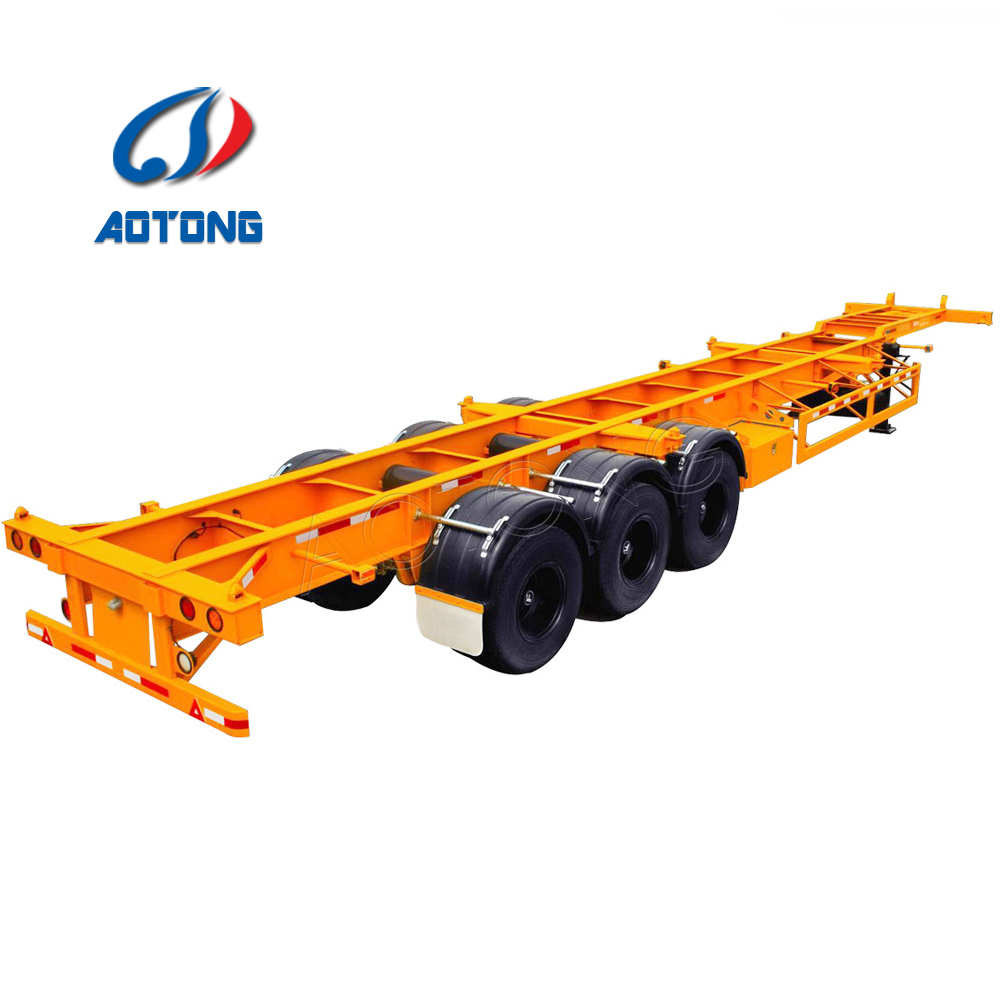 Truck Trailer 3 axles flatbed semi-trailer platform 40ft 48ft for container transport