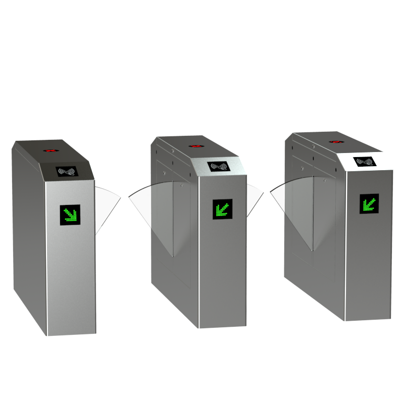 Good Quality 304 Stainless Steel Barrier Turnstile Access Control System Auto Bridge Flap Turnstile Optional Fingerprint Reader