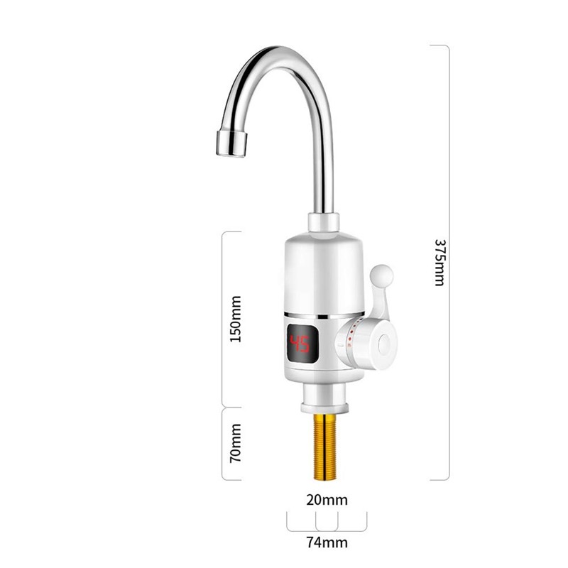 Hot Cold 3kw Instant Electric Heating Faucet ABS Plastic Body Bathroom Sink Water Tap