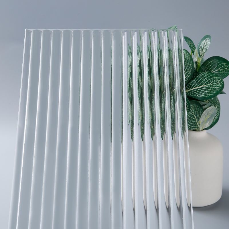 3mm-19mm Cheaply Price Building Decorative Clear Tempered Glass Pattern Narrow Reeded Glass