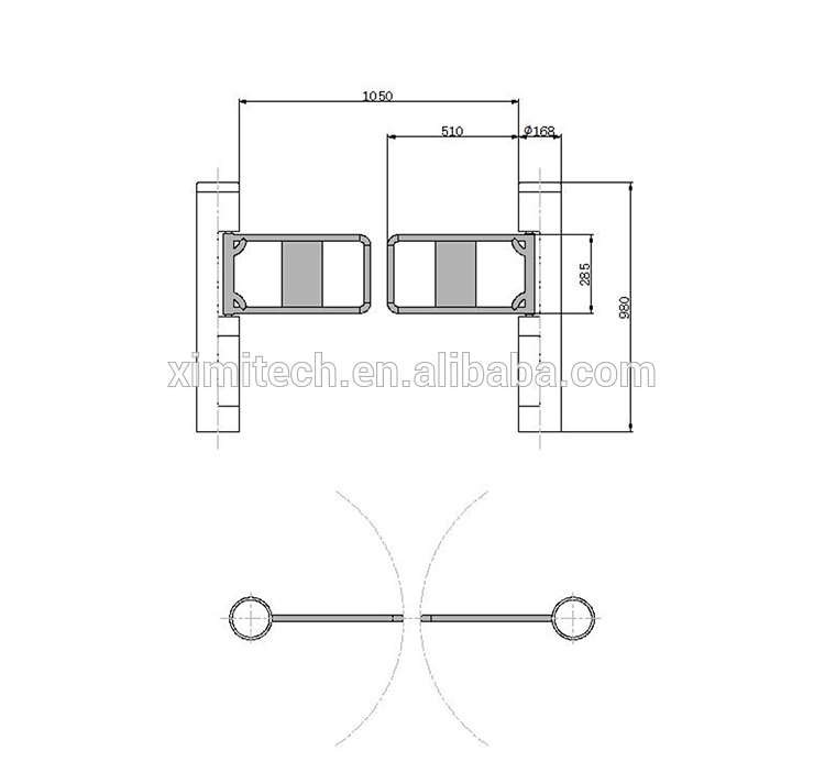 TCP/IP RFID Card Access Control Swing Turnstile Automatic Flap Turnstile Barrier 