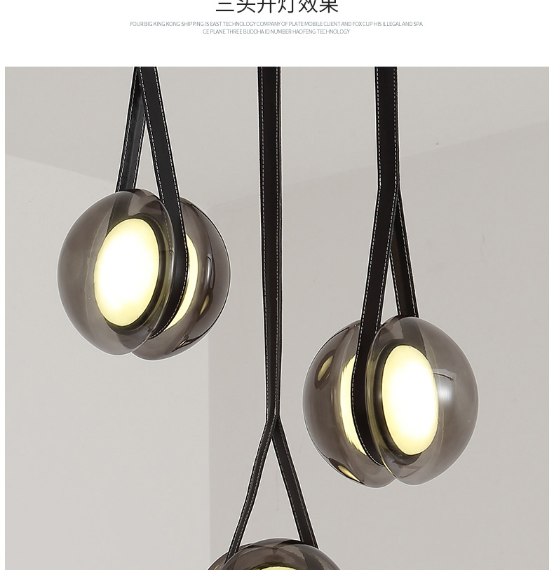 Nordic Modern Pendant Lights Glass Leather Belt Yo-yo Hanging Lamp(WH-GP-168)