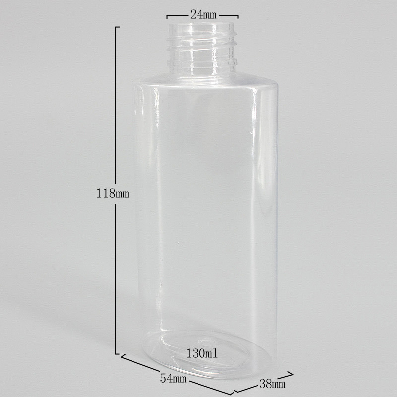 125ml 130ml Oval Plastic Bottle Hand Sanitizer Alcohol Gel PET Clear Flip Cap Bottle Cosmetic Lotion Baby Shampoo Bottle