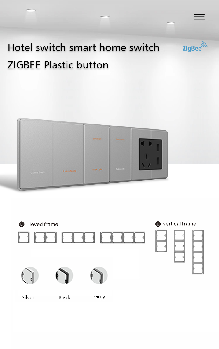 Hotel Guest Room Zigbee Smart Switch Big Button For Light / Curtain
