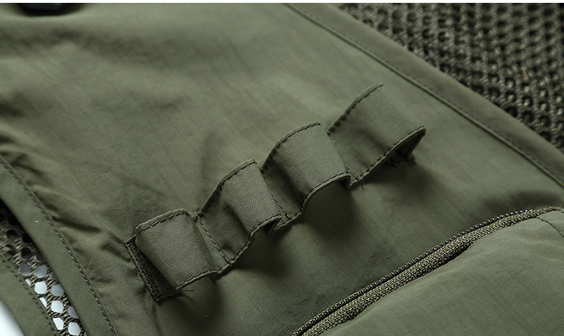 2022 Custom Printed Logo Fishing Hiking Tactical Outdoor Utility Multi Pocket Breathable Work Mesh Men's Vests