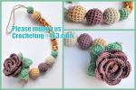 Baby sling necklace, baby bracelet, crochet bracelet, teething bracelet, crochet
