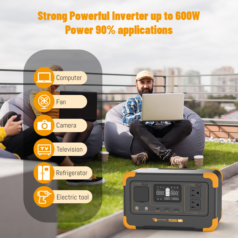 UPS 288Wh Capacity Lithium Ion Phosphate Solar Generator Battery Pack M300 LFP