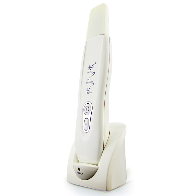 Rechargeable Ultrasonic Ion Skin Scrubber Remove Wrinkle Long Life Span