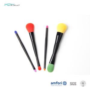 China Paper Box Powder 4pcs Colorful Makeup Brush Set wholesale