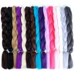24 Inch Synthetic Crochet Braid Pre Stretched Braiding Hair Colorful