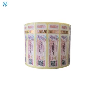 China Cigarette，Wine Bottle Holographic Security Design Industrial Customized Tax Stamps wholesale