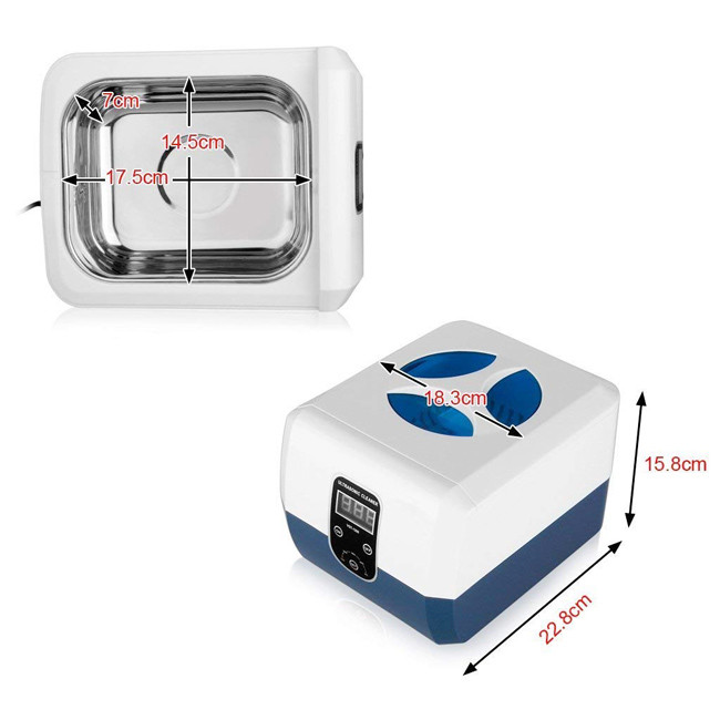 Professional Small Jewelry Ultrasonic Cleaner 1.3 Liter 5 Recycle Digital Timers