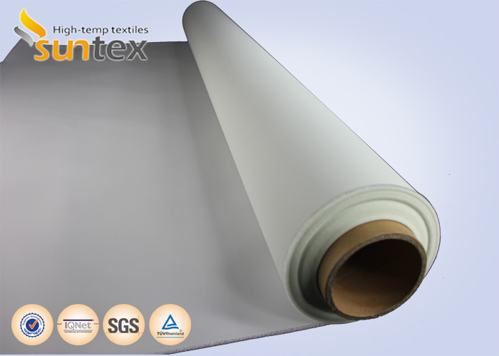 Thermal Insulation Fabric Polyurethane Coated Fiberglass Fabric M0 Smoke Barrier Fabric 0.43mm