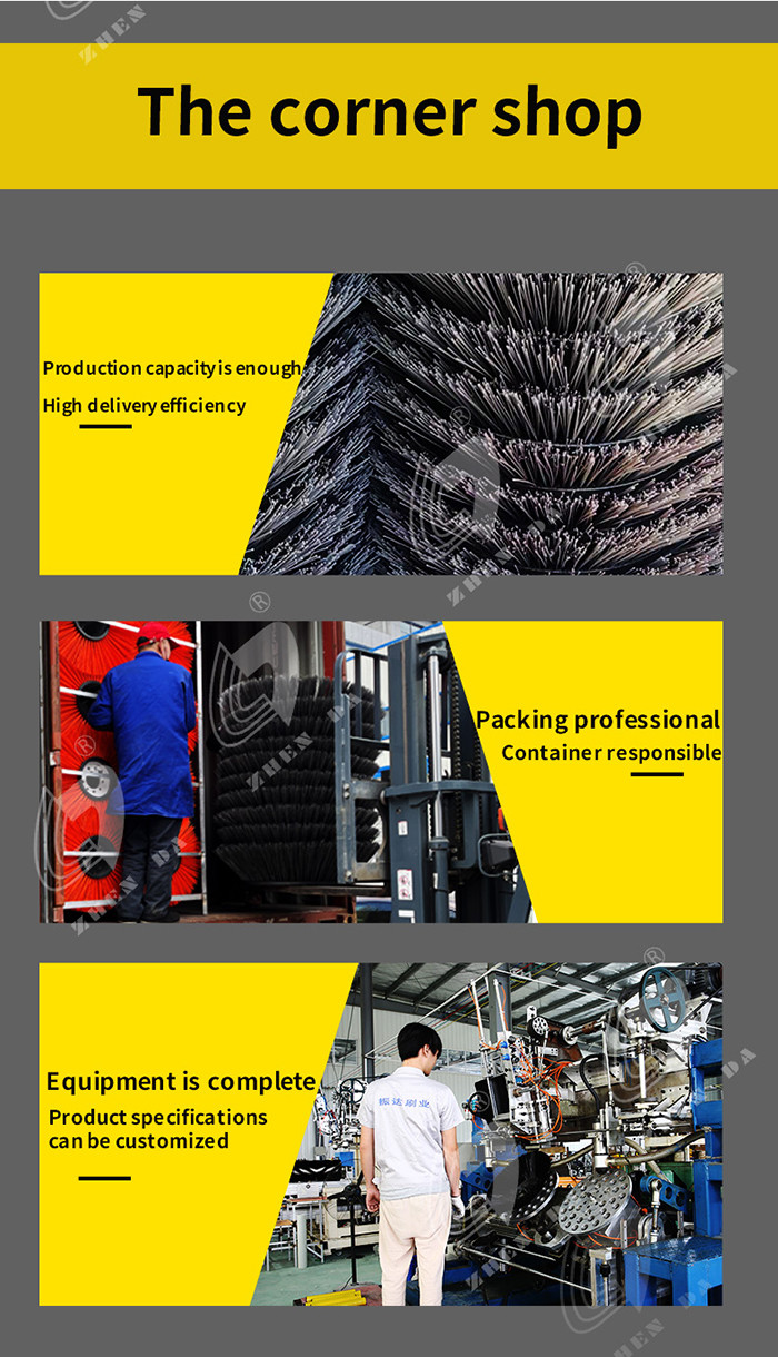 PP And Flat Steel Wire 600mm Gutter Cleaning Brush 25KG Road Sweeper Side Brushes