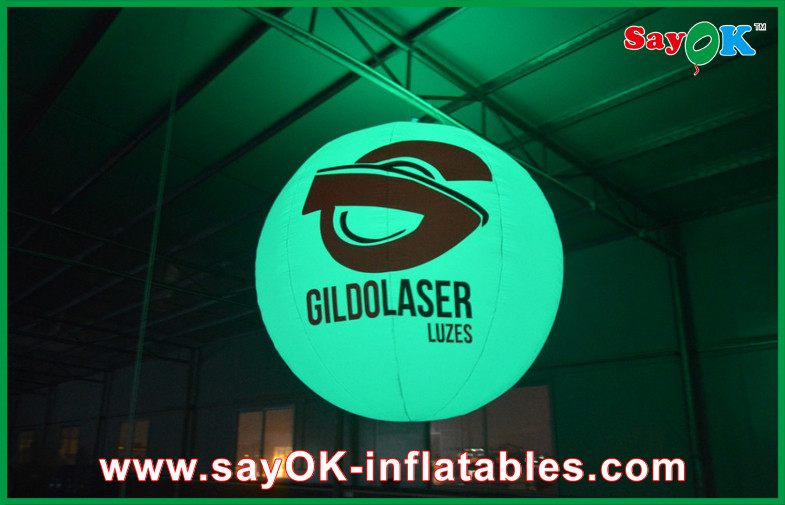 Large White Oxford Cloth Inflatable Lighting Ballon For Advertising