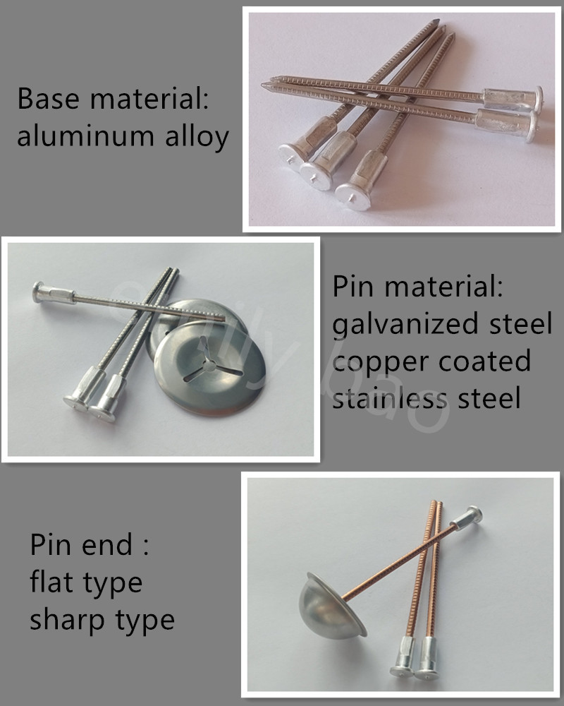 Aluminum Base Bimetallic Insulation Stud Welding Pins With Self Locking Washer