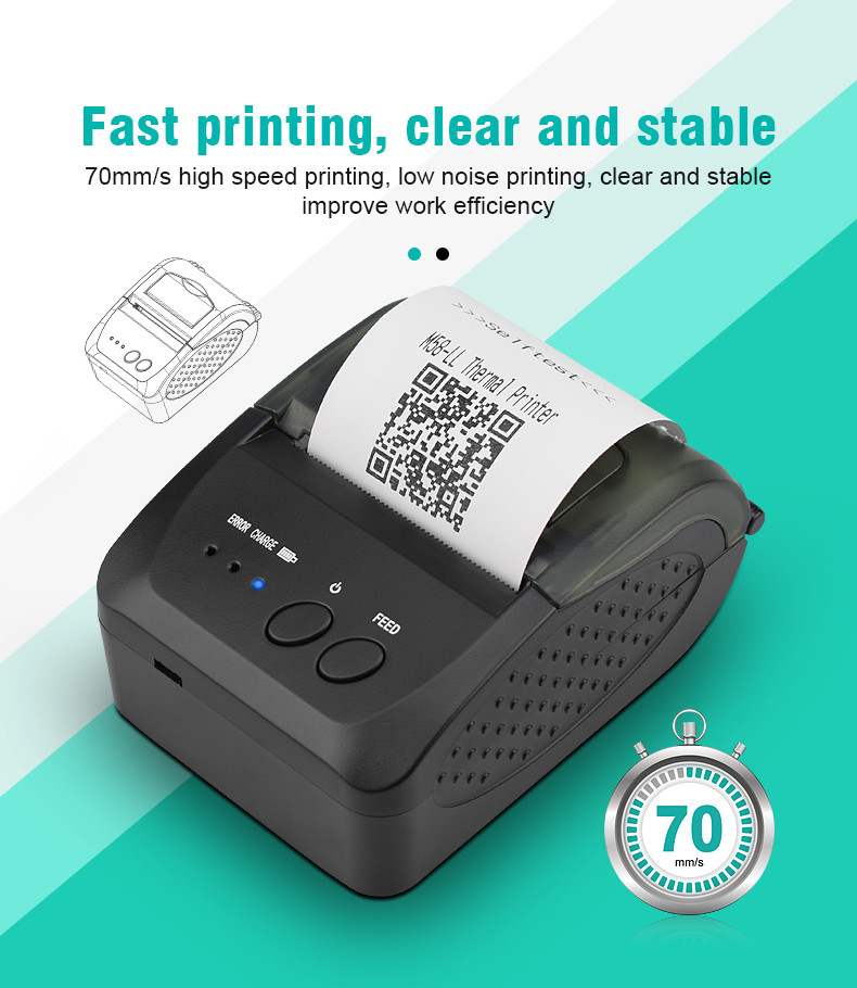 ODM 58mm Mini BT Portable Wifi Printer 2inch Wireless Handheld Printer