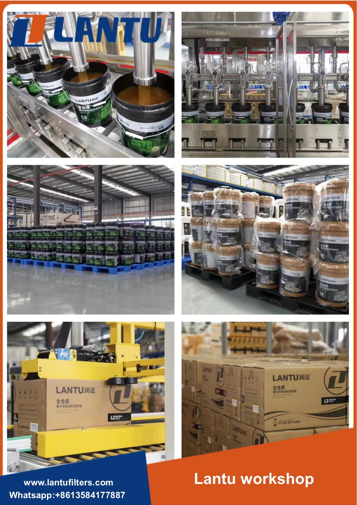 High Performance LANTU Synthetic Diesel Engine Oil Lubricating Oil SAE 10W-30 10W-40 API CH-4 Factory Price