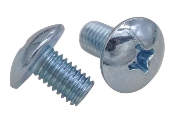 Zinc Plated Steel Cross Recessed Drive Mushroom Head Screws Zinc Plated Steel