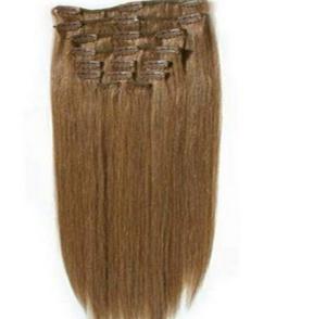 China Brazilian 4# Clip In Virgin Hair 18 Or 20 Inch Hair Extensions wholesale
