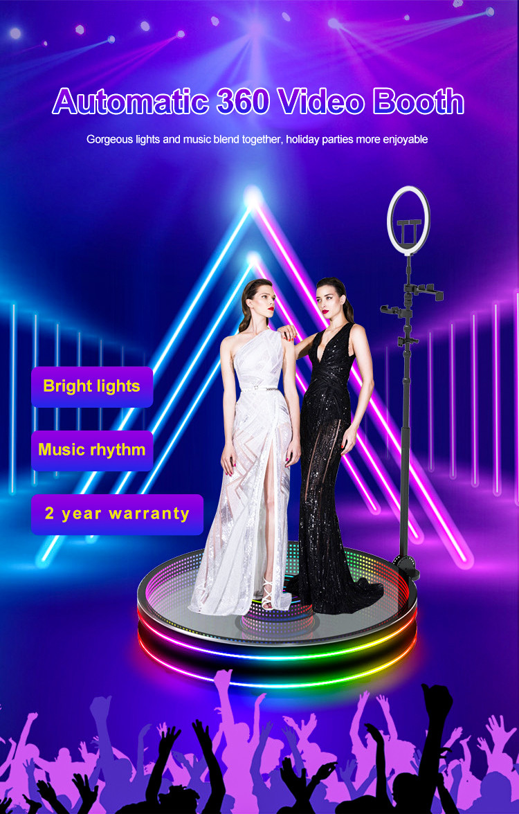 Spring Exclusive Manual 360 Photo Booth 4 People Glass 360 Degree Booth