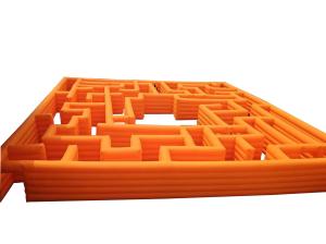China Orange 100SQM Outdoor Park Playground Inflatable Maze For Rental Sale wholesale