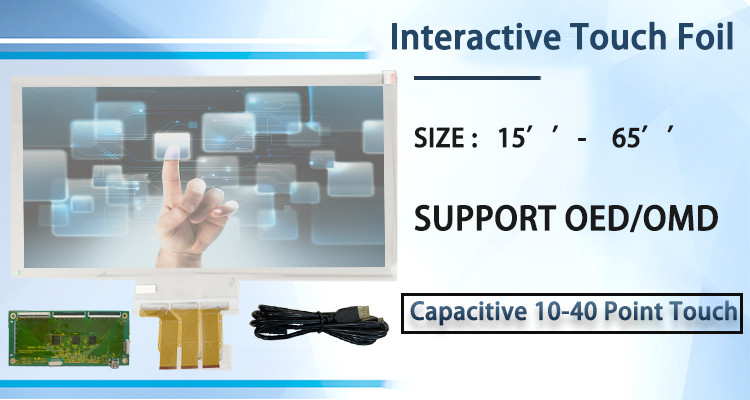 16:9 Ratio Capacitive Touch Foil 32 Inch 20 Points Waterproof Dustproof Bulletproof