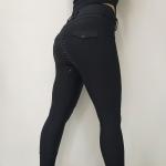 Compression High Waisted Riding Breeches Woman Full Seat Black Equestrian