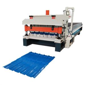 China Color Steel 0.3-0.8mm Glazed Tile Roll Forming Machine Hydraulic Shear Forming wholesale