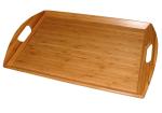 large wooden breakfast food serving tray