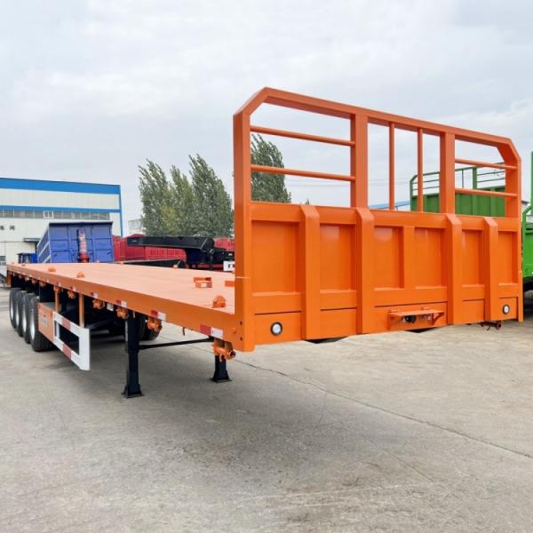 TITAN40/45/48/52ft Tri Axle flatbed Semi Trailer with Front Wall for Sale in